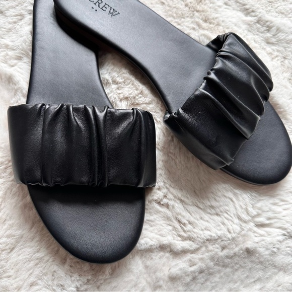 J.crew‎ Menorca scrunchie-strap sandals in black leathersize 10 - Picture 3 of 6